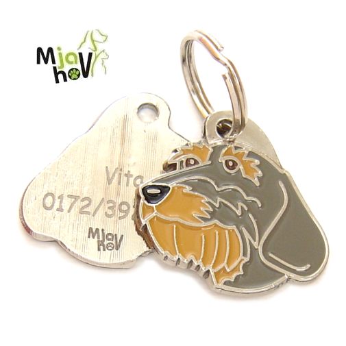 ID-brikker-dachshund-strihåret-gravert.jpg personlige ID-brikker MjavHov - graverte, online